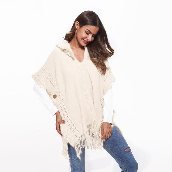 Tassel Hooded Bat Shirt Sweaters