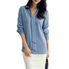 Women's Solid Color Long-Sleeved Shirt