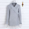 Casual Solid V-Neck Long-Sleeved Knitted Sweater