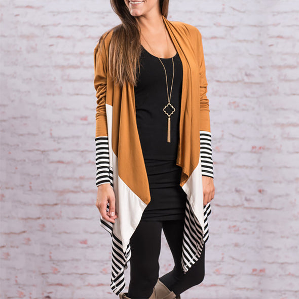 Fashion Early Autumn Stripe Printed Cardigan