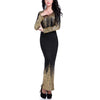 Gilt Cotton Slim Long-Sleeved Evening Dress