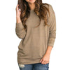 New O-Neck Bat Long Sleeve Contrast Color Stitching T-Shirt