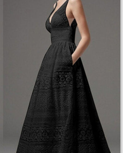 V-neck Hollow Sexy Evening Dress