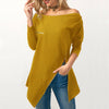 Zipper Off Shoulder  Split Long Sleeve Sweatshirt