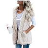 Women's Plush Vest Hooded Cardigan Coat