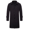 New Men's Long Single-breasted Wool Coat