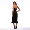 New halter ruffled sling maxi dress