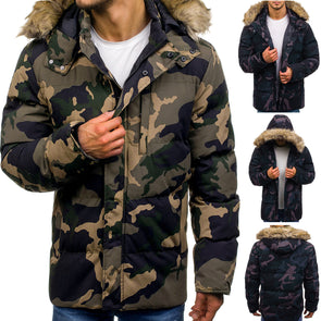 Men's Camouflage Zip Hooded Down Jacket