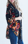 Printed Long Sleeve Slit Cardigan Coat