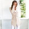 Lace-Up V-Neck Cardigan Irregular Windbreaker Coat