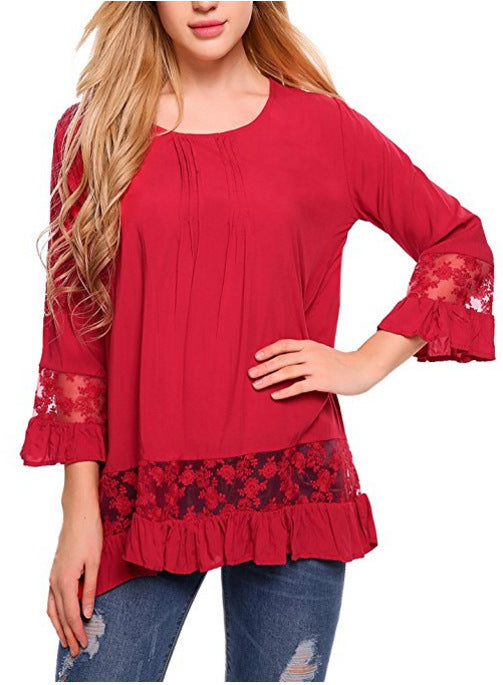 New Long Sleeve Lace T-Shirt