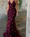 Women's Sexy V-neck Sling Sequin Evening Dress