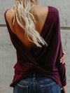 Cross Back V-Neck Fashion Pullover Sweater