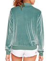 Fashion Zip Stand Collar Silk Velvet Short Jacket