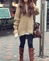 Bat Sleeve Irregular Hooded Sweater