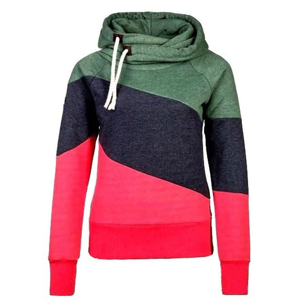 Contrast Stitching Hooded Sweatshirt