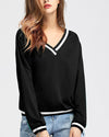 Fashion V-neck Casual Long-Sleeved Sweatshirt