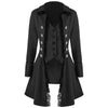 Irregular Pure Color Long Sleeve Three-breasted Buckle Coat