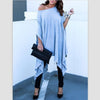 Loose Asymmetrical Hem Batwing Sleeve Dress