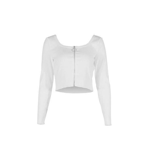 Zipper Long Sleeve O-Neck Sweatshirt