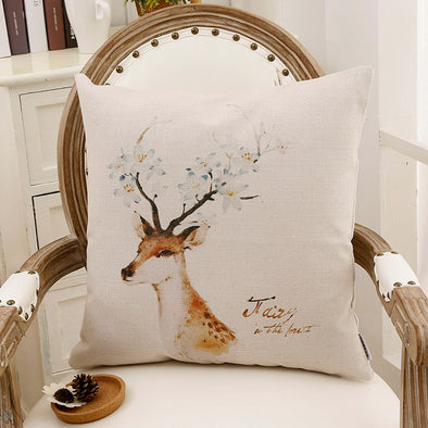 Simple Printed Linen Pillow