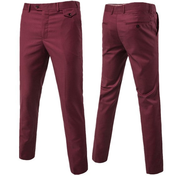 New Fashion Men's Solid Color Trend Wild Business Trouser