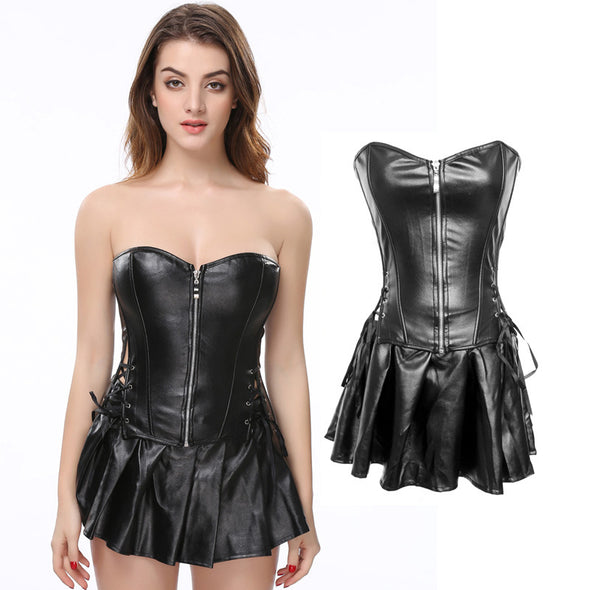 Sexy Hollow Abdomen Shaping Girdle Zipper Corset