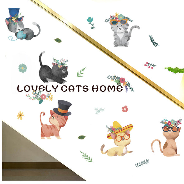 Cartoon Cat animal Wall Sticker