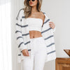 Double pocket Stripe Medium Style Cardigan