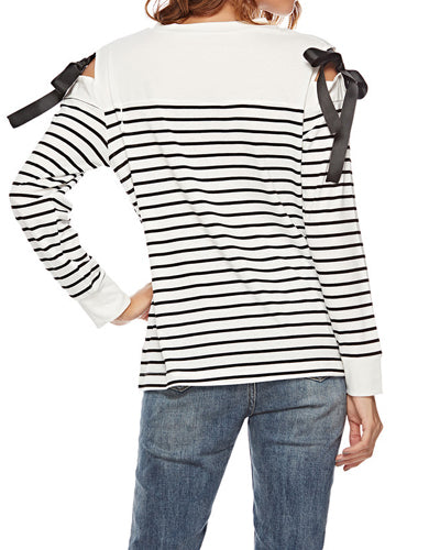 Colorblock Striped Long-Sleeved T-Shirt