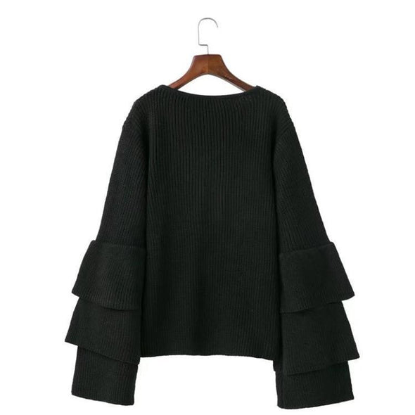 Fashion Autumn Pure Color Loose Sweater