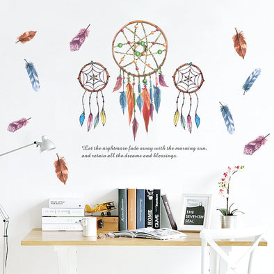Creative Personality Color Feather Wall Sticker