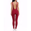 Sexy Pure Color Round Collar Sleeveless Jumpsuit