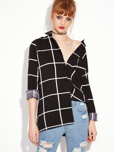 New fashion Plaid Long Sleeve Shirt