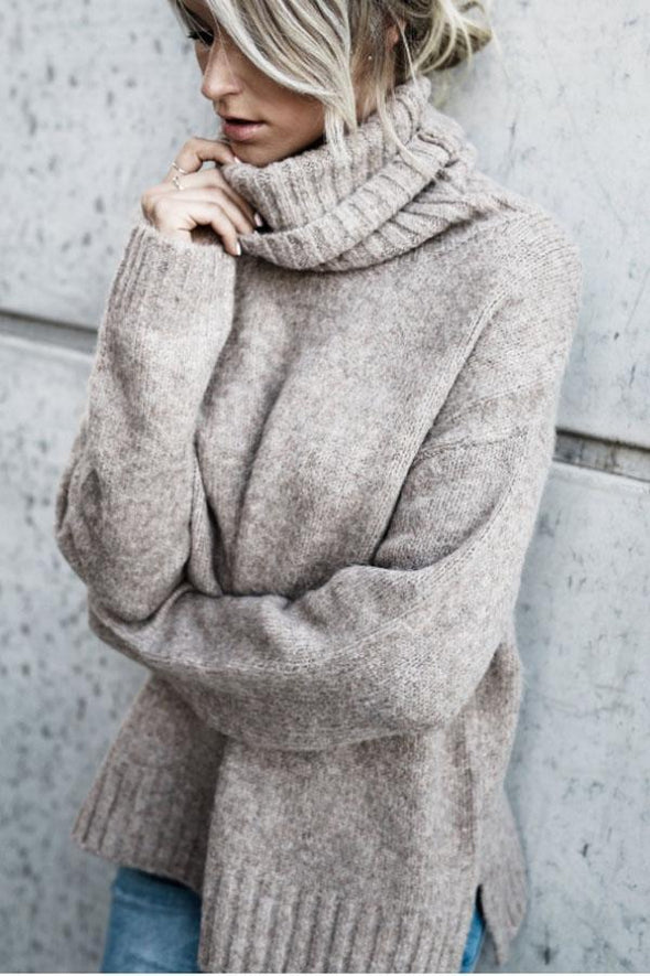 Turtle Neck  Plain Warm Sweaters