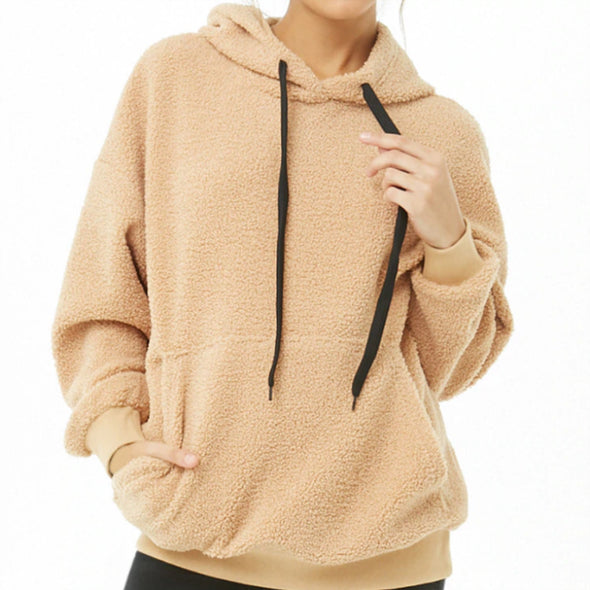 Warm Long Sleeve Pure Color Sweatshirt