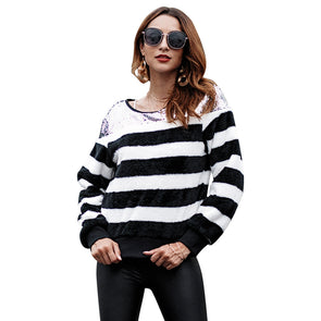 Casual O-Neck Striped Long Sleeve Knitting Sweaters