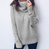 Solid Color High Neck Collar Knitting Sweaters