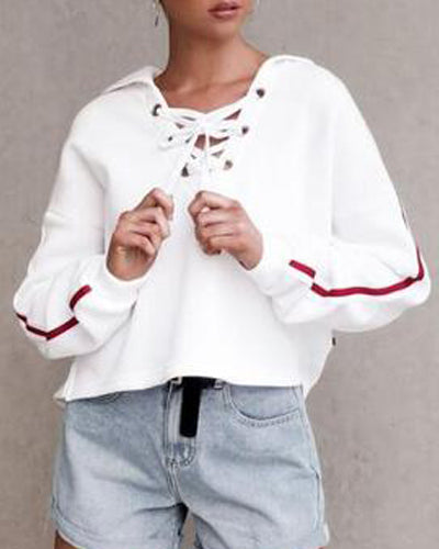 Hooded Long Sleeve Casual Sweatshirt