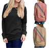 New O-Neck Bat Long Sleeve Contrast Color Stitching T-Shirt