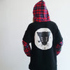 Splicing Plaid Thin Hooded Sweatshirt