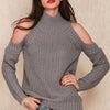 Women's strapless loose long-sleeved knit sweater