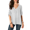 Women's Solid Color V-Neck Shirt