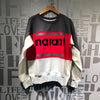 Colorblock Letters Long Sleeve Loose Sweater