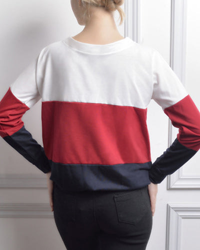 Cross-Tie Long-Sleeved Loose Sweatshirt