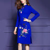 Knitted Embroidery Bodycon Dress