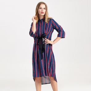 Fashion Striped Long Maternity Dresses