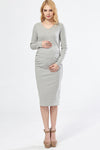 Fashion solid mid-length dress for pregnant women