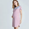 Maternity Short Sleeve Summer Stripped Pregnancy