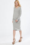 Fashion solid mid-length dress for pregnant women